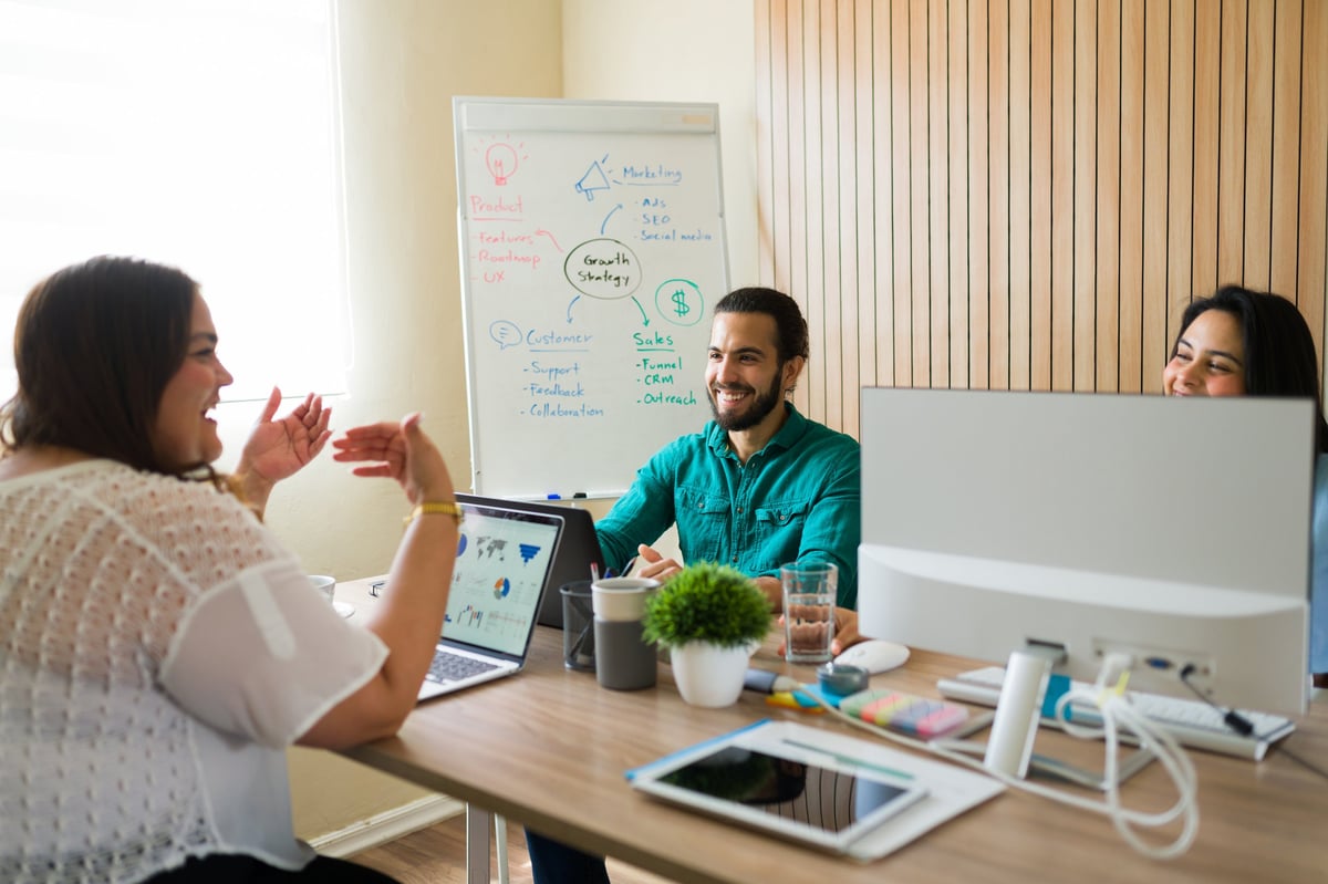 Marketing team collaborating